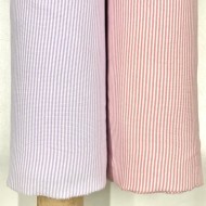 Tissu jersey coton à rayures rose blanc 80cm Tissu jersey coton à rayures rose blanc 80cm