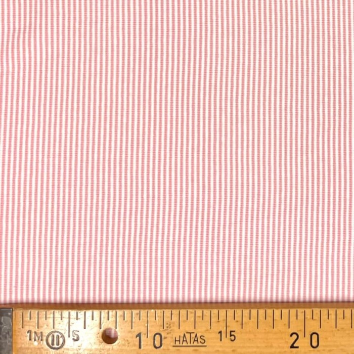 Tissu jersey coton à rayures rose blanc 80cm Tissu jersey coton à rayures rose blanc 80cm