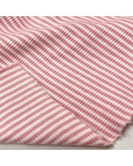 Tissu jersey coton à rayures rose blanc 80cm Tissu jersey coton à rayures rose blanc 80cm