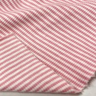 Tissu jersey coton à rayures rose blanc 80cm Tissu jersey coton à rayures rose blanc 80cm
