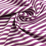 Tissu jersey coton à rayures violet blanc Tissu jersey coton à rayures violet blanc