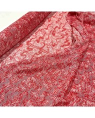 Tissu viscose soie broché rouge - Haute couture Tissu viscose soie broché rouge - Haute couture