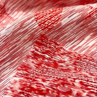 Tissu viscose soie broché rouge - Haute couture Tissu viscose soie broché rouge - Haute couture