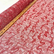 Tissu viscose soie broché rouge - Haute couture Tissu viscose soie broché rouge - Haute couture