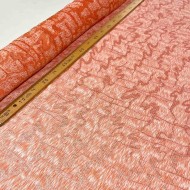 Tissu viscose soie broché orange - Haute couture Tissu viscose soie broché orange - Haute couture
