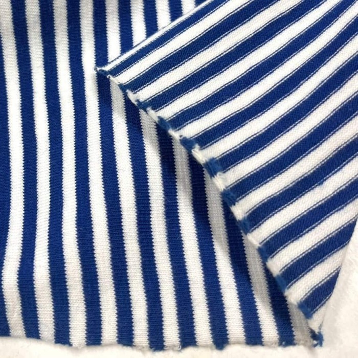 Tissu jersey coton à rayures bleu marine blanc Tissu jersey coton à rayures bleu marine blanc