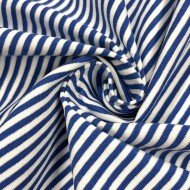 Tissu jersey coton à rayures bleu marine blanc Tissu jersey coton à rayures bleu marine blanc