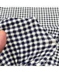 Tissu coton élasthanne carreaux vichy bleu Tissu coton élasthanne carreaux vichy bleu