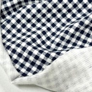 Tissu coton élasthanne carreaux vichy bleu Tissu coton élasthanne carreaux vichy bleu