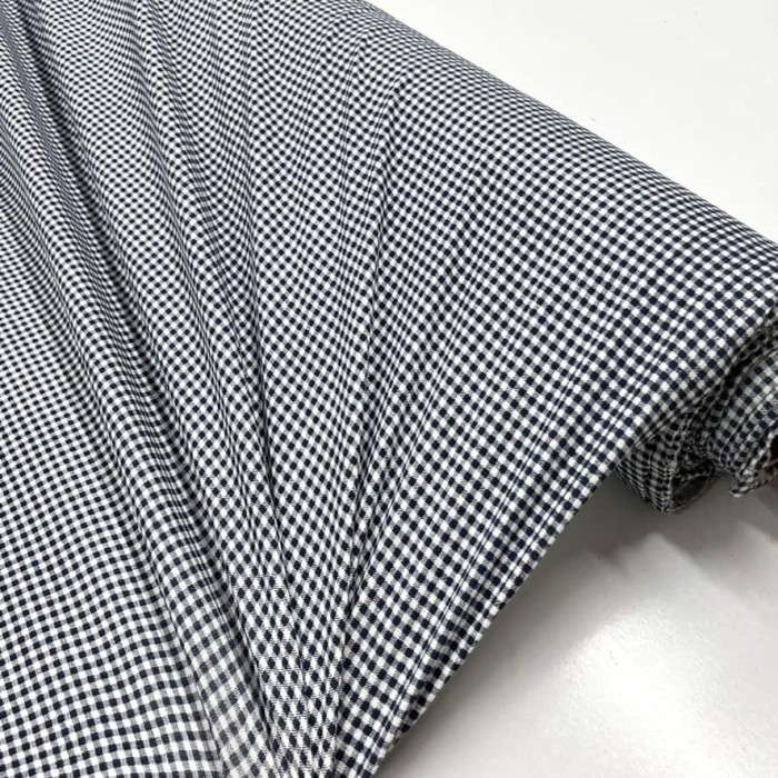 Tissu coton élasthanne carreaux vichy bleu Tissu coton élasthanne carreaux vichy bleu