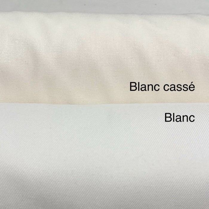Tissu sergé coton blanc cassé Haute couture