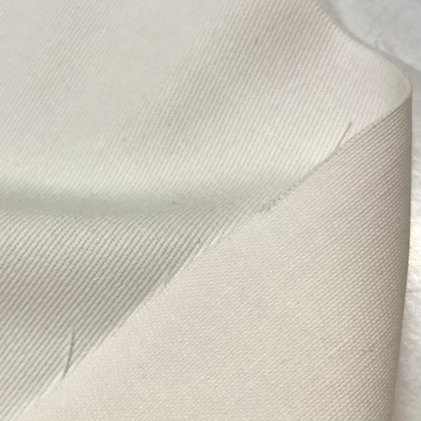 Tissu sergé coton blanc cassé Haute couture Tissu sergé coton blanc cassé Haute couture