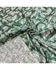 Tissu viscose soie broché vert - Haute couture Tissu viscose soie broché vert - Haute couture