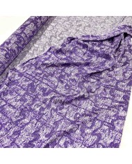 Tissu viscose soie broché violet - Haute couture