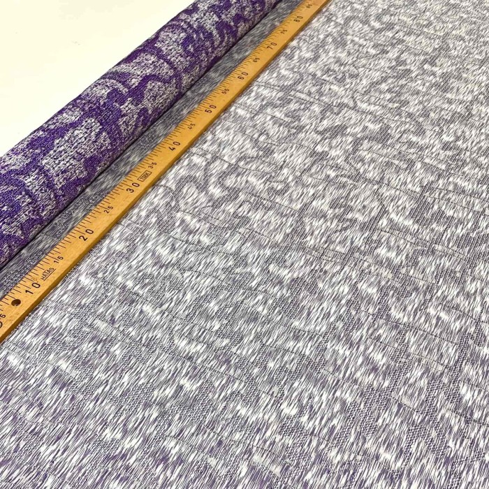 Tissu viscose soie broché violet - Haute couture Tissu viscose soie broché violet - Haute couture