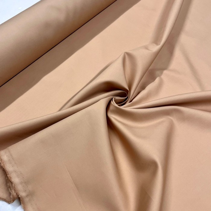 Tissu popeline de coton abricot - Haute couture Tissu popeline de coton abricot - Haute couture
