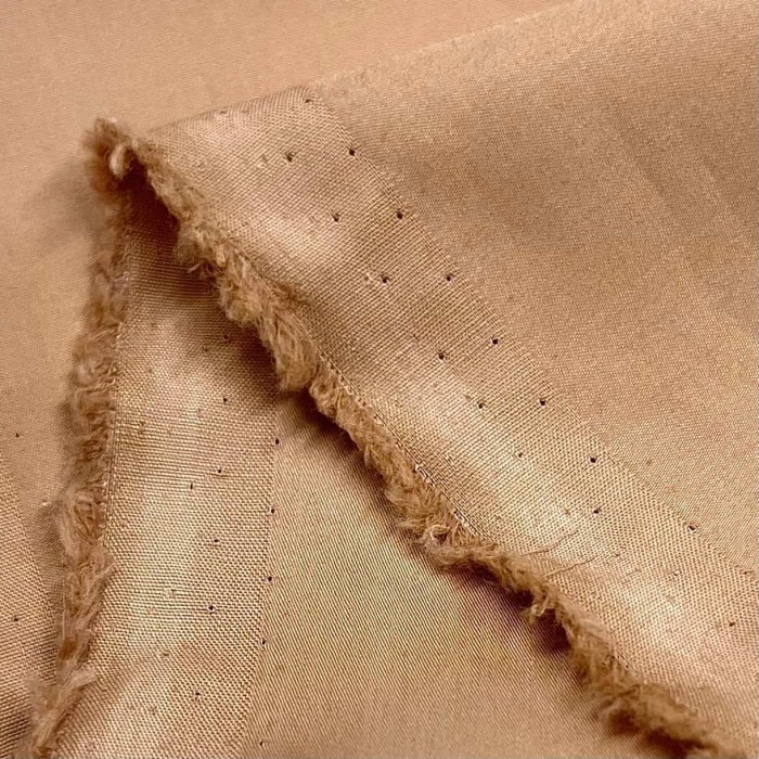 Tissu popeline de coton abricot - Haute couture Tissu popeline de coton abricot - Haute couture