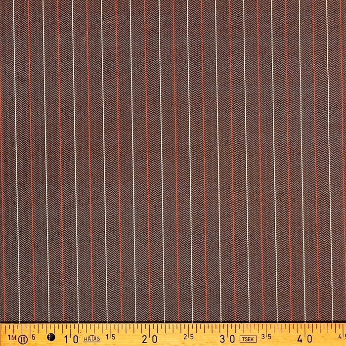 Tissu laine polyester rayures marron Haute couture Tissu laine polyester rayures marron Haute couture
