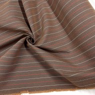 Tissu laine polyester rayures marron Haute couture Tissu laine polyester rayures marron Haute couture