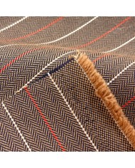 Tissu laine polyester rayures marron Haute couture Tissu laine polyester rayures marron Haute couture