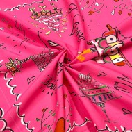 Tissu panneau anniversaire rose vif 55cm*55cm Tissu panneau anniversaire rose vif 55cm*55cm