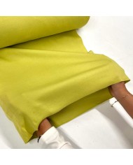 Tissu jersey tubulaire côtelé coton vert clair 40cm