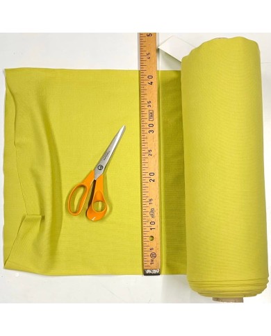 Tissu jersey tubulaire côtelé coton vert clair 40cm