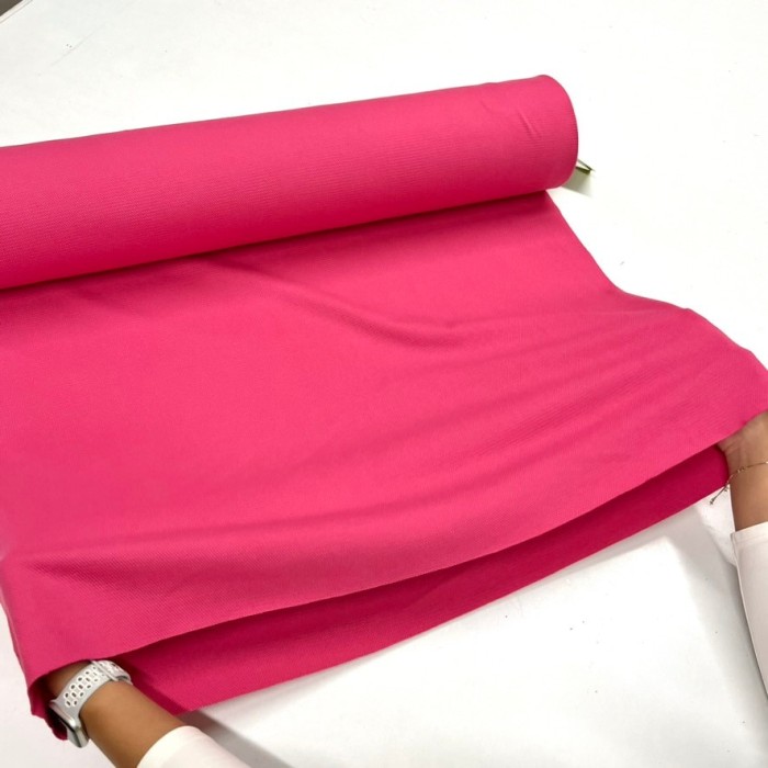 Tissu jersey tubulaire coton rose vif 80cm