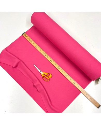 Tissu jersey tubulaire coton rose vif 80cm
