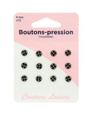 Boutons pression N°6 noir x12