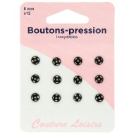 Boutons pression N°6 noir x12
