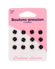 Boutons pression N°7 noir x12