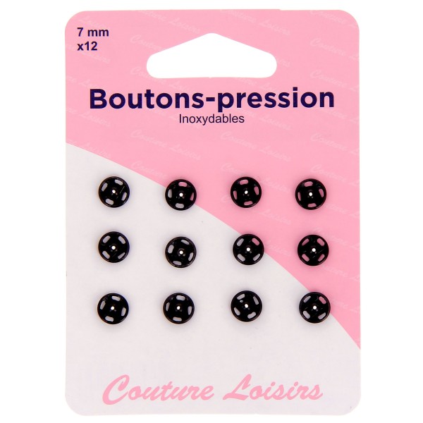 Boutons pression N°7 noir x12 Boutons pression N°7 noir x12