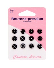 Boutons pression N°9 noir x12