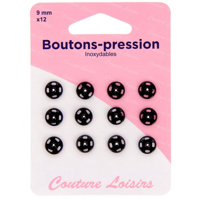 Boutons pression N°9 noir x12