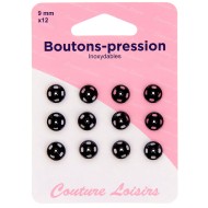 Boutons pression N°9 noir x12