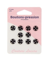 Boutons pression N°11 noir x10