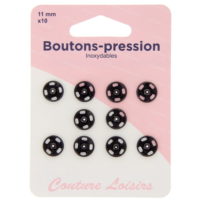 Boutons pression N°11 noir x10
