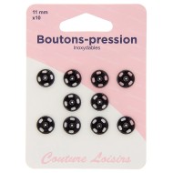 Boutons pression N°11 noir x10