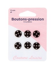 Boutons pression N°13 noir x6