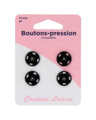 Boutons pression N°15 noir x4