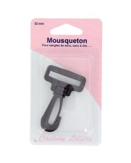 Mousqueton pour sangle 32 mm noir Mousqueton pour sangle 32 mm noir