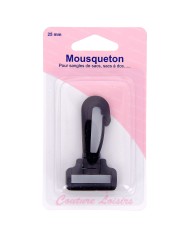 Mousqueton pour sangle 25 mm noir