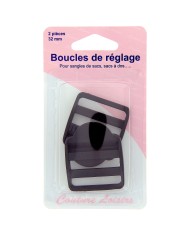 Boucles de réglage pour sangle 32 mm x 2 noir Boucles de réglage pour sangle 32 mm x 2 noir