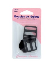 Boucles de réglage pour sangle 25 mm x 2 noir