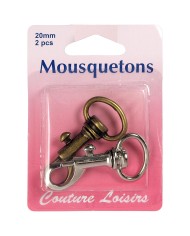 Mousqueton bronze et argent x2 20 mm