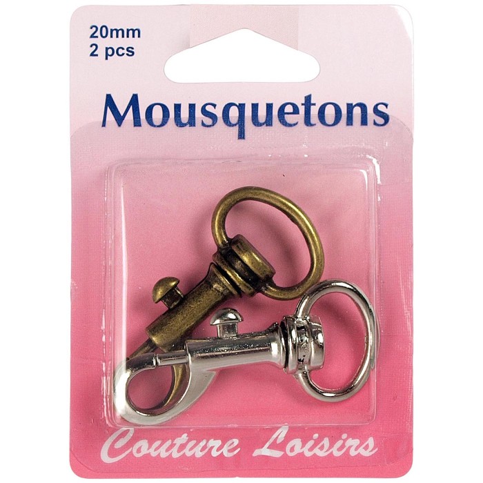 Mousqueton bronze et argent x2 20 mm