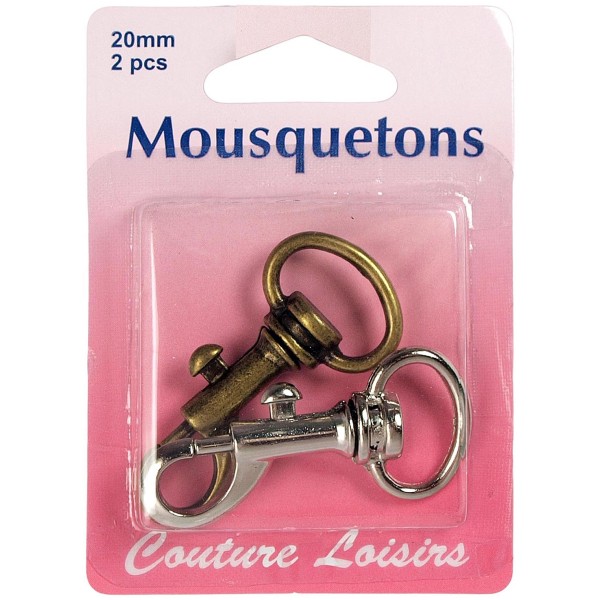 Mousqueton bronze et argent x2 20 mm Mousqueton bronze et argent x2 20 mm