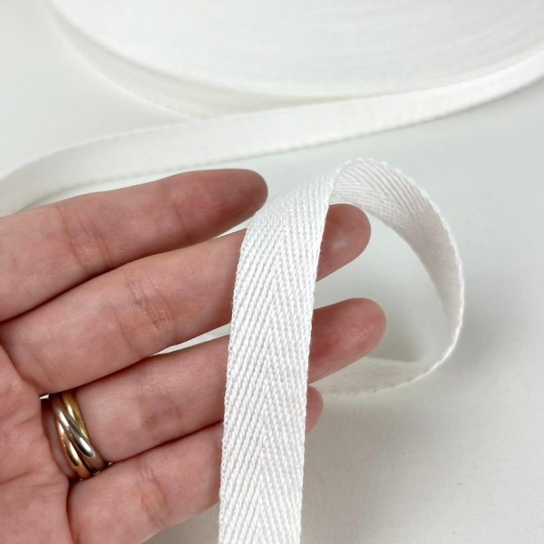 Tresse coton blanc 15mm Tresse coton blanc 15mm