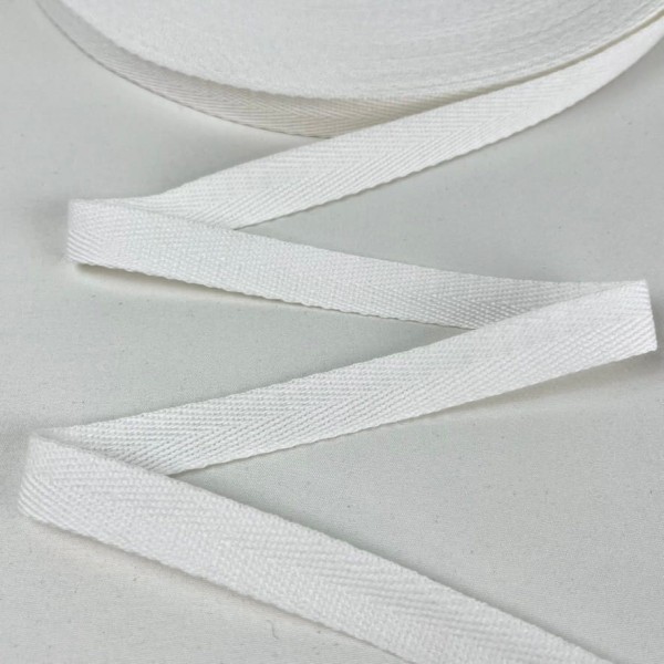 Tresse coton blanc 15mm Tresse coton blanc 15mm